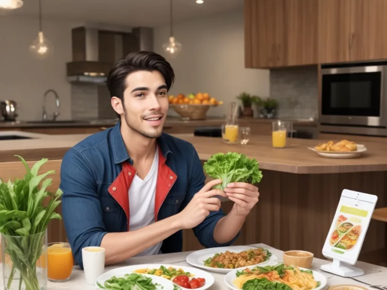 a guy eating healthy food to lose weight in a healthy way