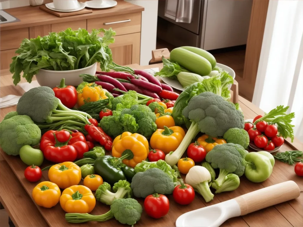 table full of vegetables that help with weight loss
